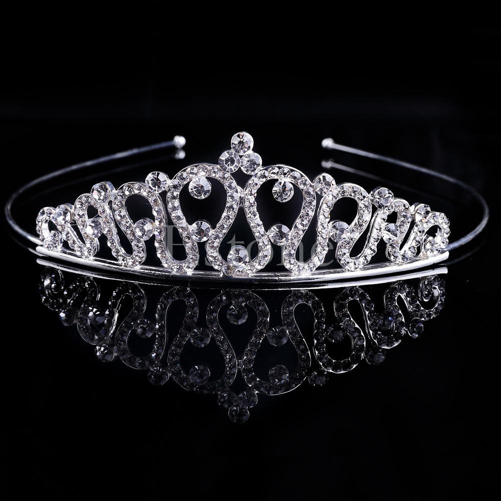 Vintage Bruiloft Bruids Kristal Strass Hoofdband Kroon Haar Accessoires Tiara U90E
