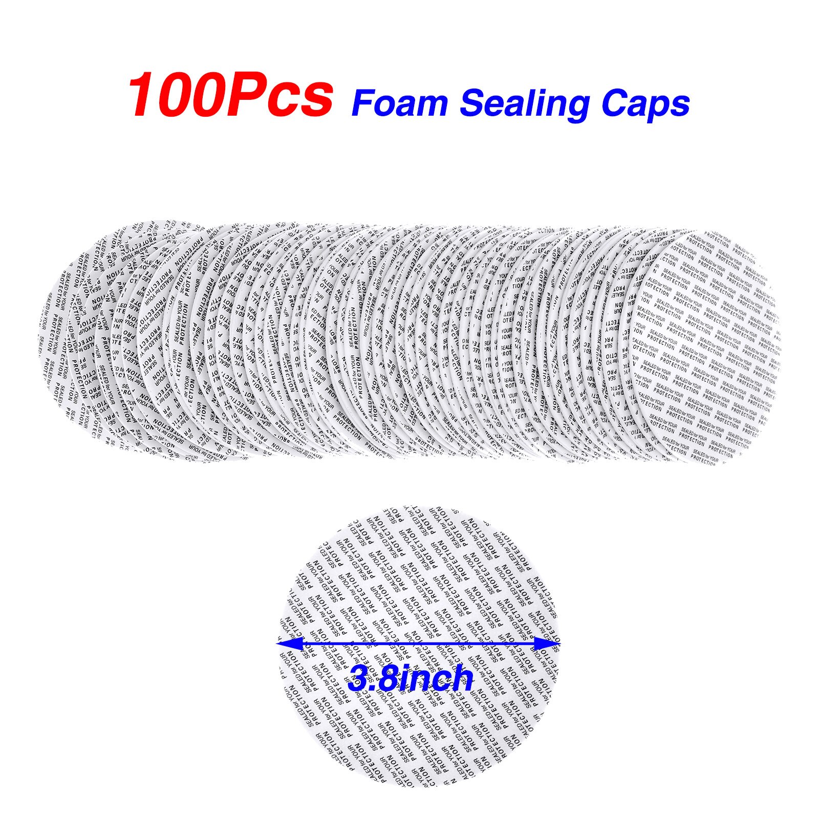 100Pcs Self Adhesive Foam Sealing Caps Pressure Sensitive Press Seal Cap Liners Glass Bottle Jars Safety Tamper Plate Gasket: Type 7