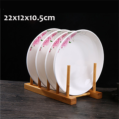 Soporte de bambú para almacenamiento de platos de cocina, soporte para tazas de vidrio, tazas de café, cuencos para el hogar, estante para organizar platos: 4grids