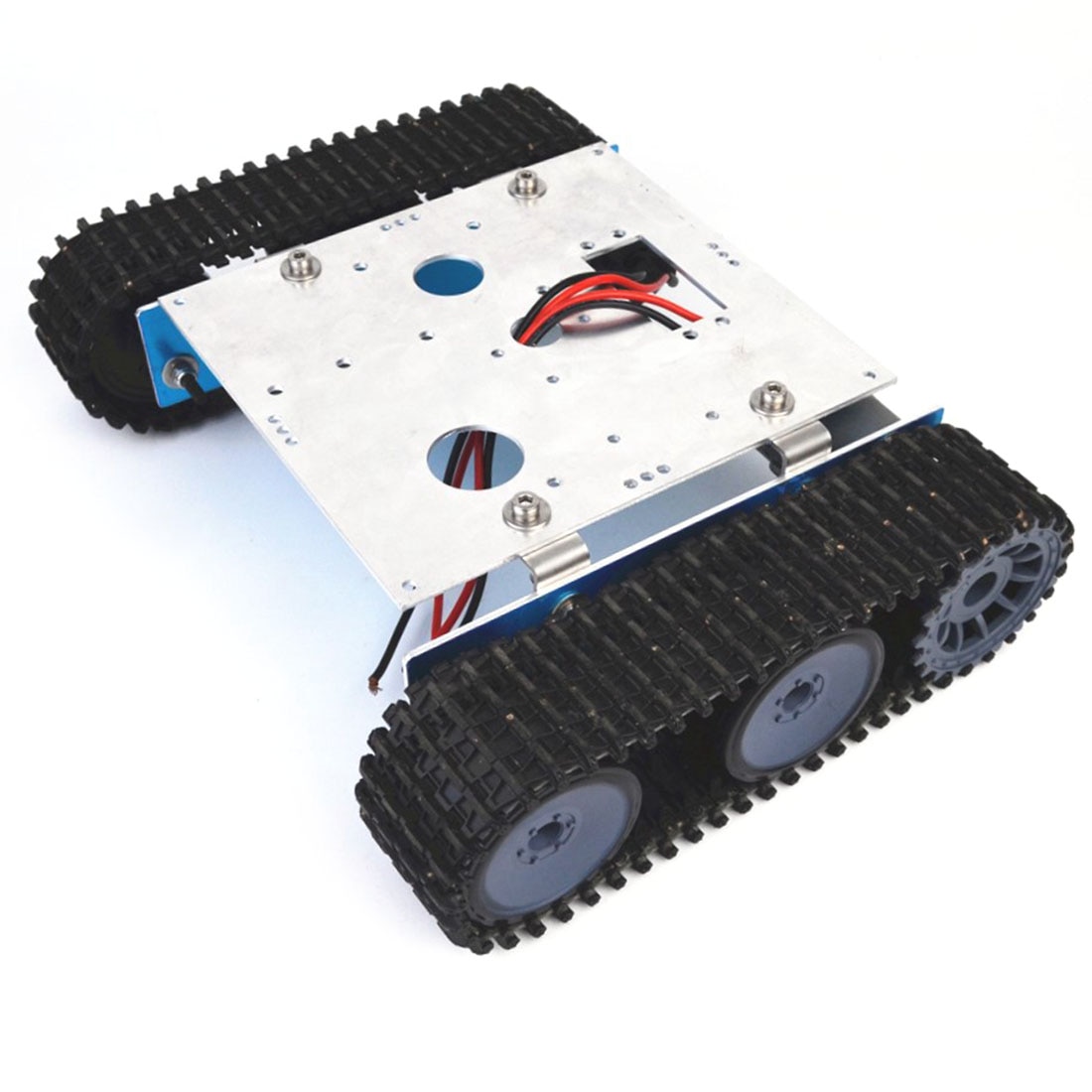 Aluminiumslegering diy tank robot larve køretøjs platform monteringssæt til arduino