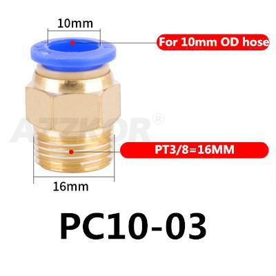 5 kpl pc pneumaattinen letkuliitin ilmakompressorin osat suora työntöpaineilmaliitin 1/2 " 1/4 " 3/8 " 1/8 " m5 uros -4 6 8 10 12: Pc10-03