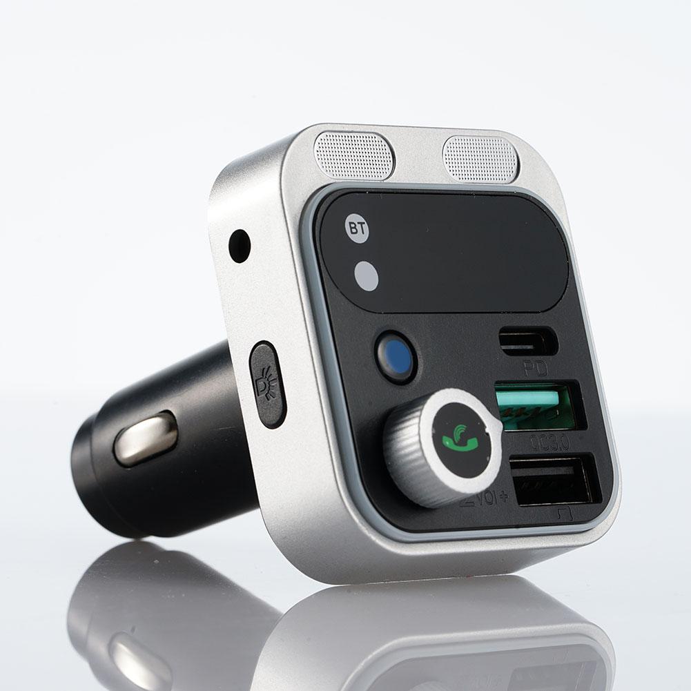 Bluetooth 5,2 FM Absender Für Auto Stärkere Dual Mikrofone Tiefe Bass Klang 48W PD QC 3,0 Auto Ladegerät Bluetooth Adapter