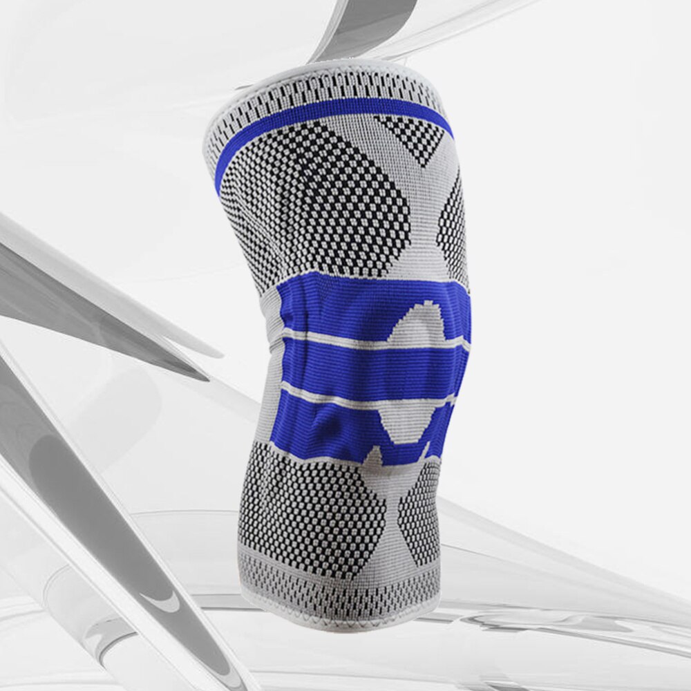 Enkele Absorberende Nylon Knie Ondersteuning Braces Voor Outdoor Activiteiten Basketbal Voetbal: Blue