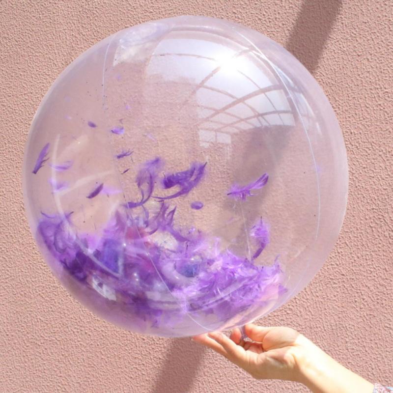 Glitter Beach Ball Super Transparent PVC Flash Ball Water Toy Photo Props Inflatable For Kids Adult Outdoor Summer Water Fun Toy