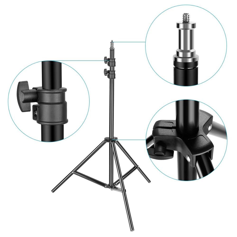 Zayex 2m fotografie Light Stand voor ring Licht Photo Studio Met 1/4 Schroef Statieven