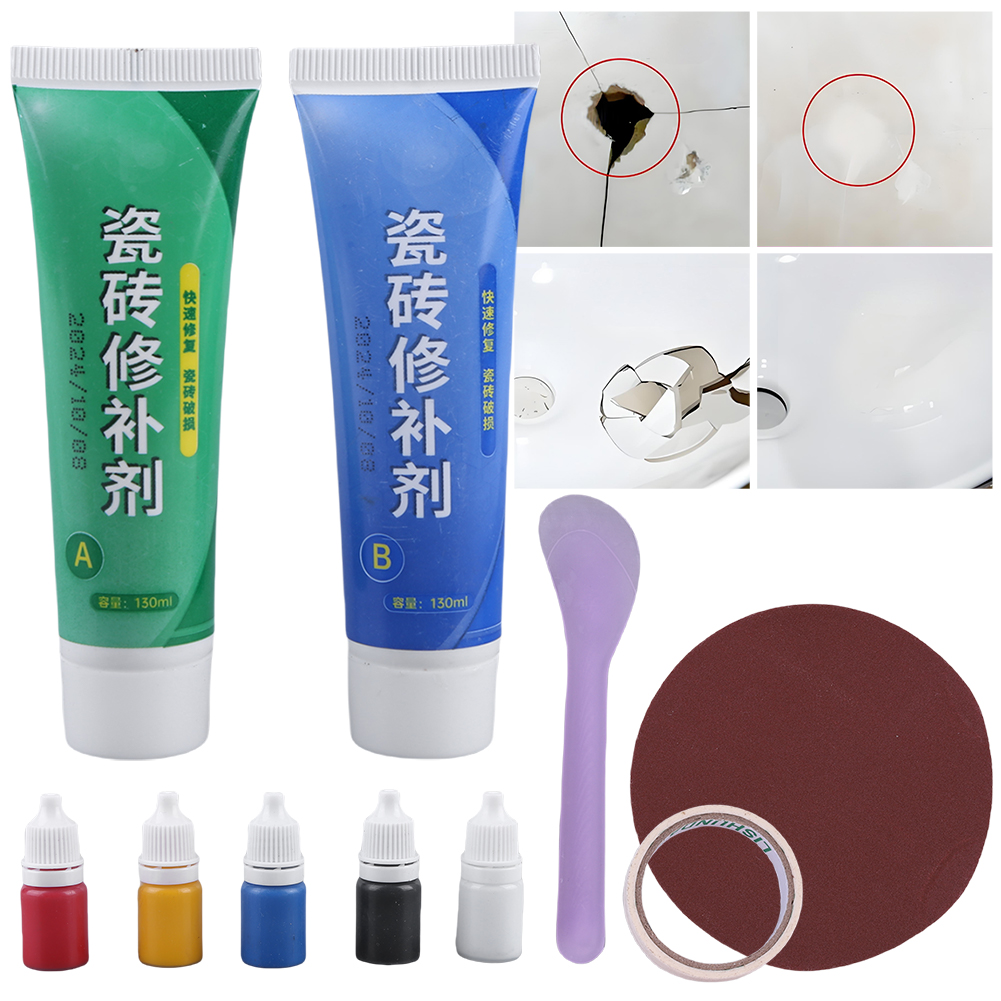 Kit de reparación de azulejos, reparación de grietas, pegamento de masilla, pasta de reparación de azulejos de cerámica, adhesivo de reparación de azulejos para grietas, agujeros, Chips, arañazos, abolladuras