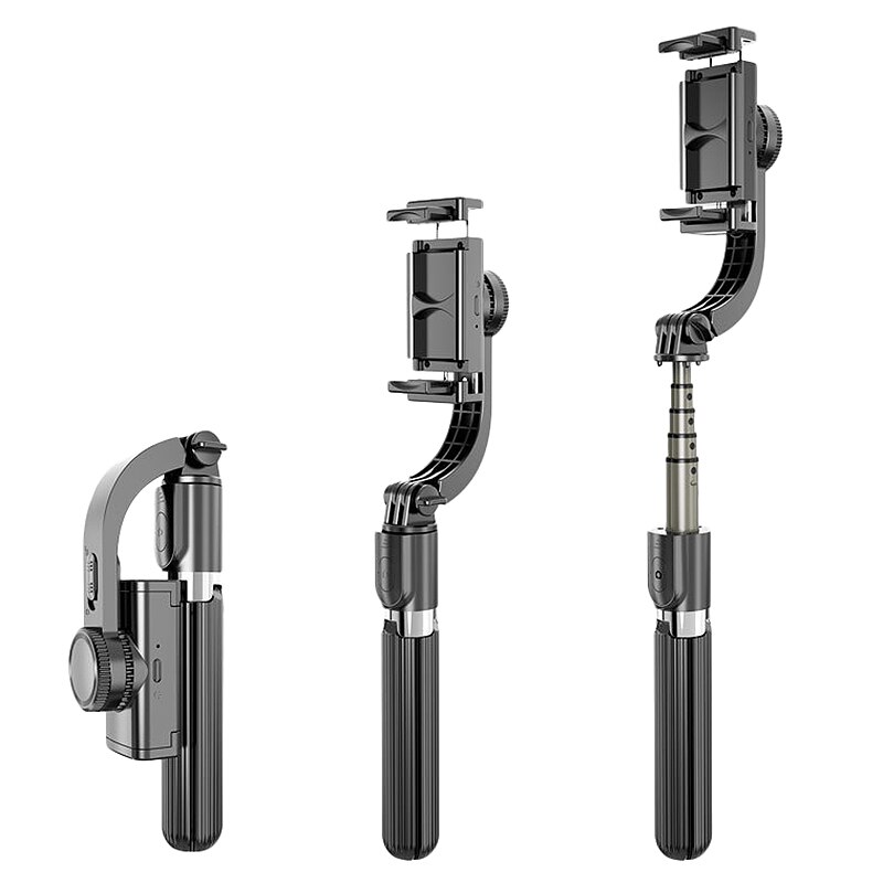 Mobiltelefon Bluetooth Selfiestang En-Akset Anti-Shake Stativ Stabilisator til Android/iOS