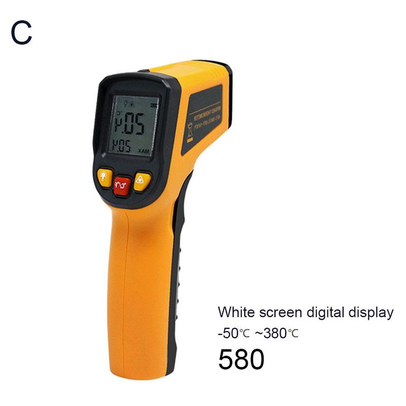 Infrarood Thermometer C/F Non Contact Pyrometer Industriële Meter Temperatuur Alarm Kleur Licht Ir Digitale Lcd P3S8: C