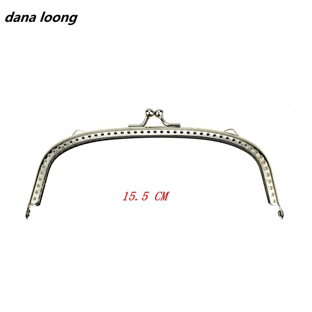 1 Stuk Boogvormige Glossy Zilver Basic Metal Purse Frame Kus Sluiting Lock Diy Tas Accessoires 6.5/8.5/10.5/12.5/15.5 Cm