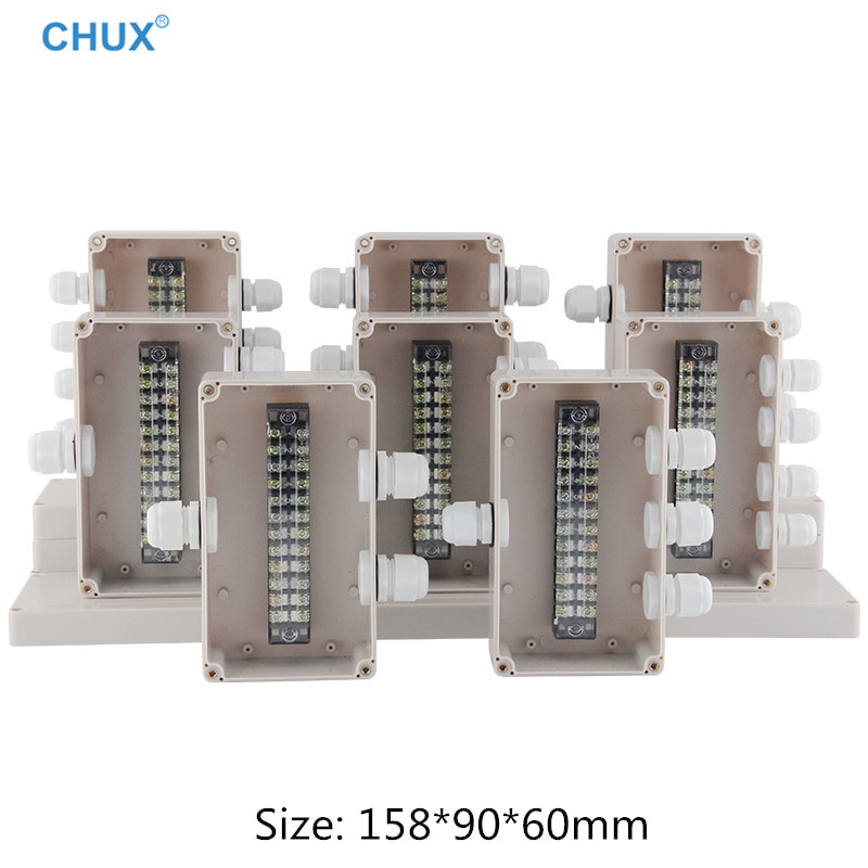 Waterproof Electrical Outdoor Junction Box with terminal 158*90*60mm Sealed Switch Plastic Enclosure Case Electrical Box