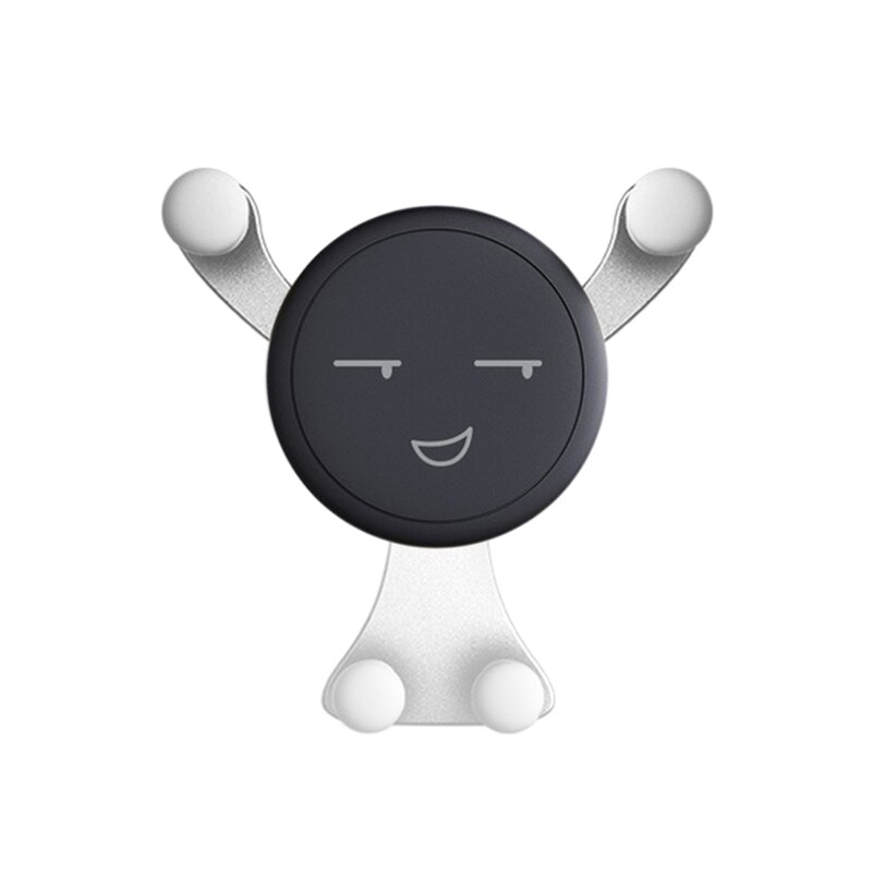 1pc verstelbare persoonlijkheid telefoonhouder telefoonhouder voor auto-installatie ventilatie zwaartekrachtbeugel auto-accessoires interieur: Zilver