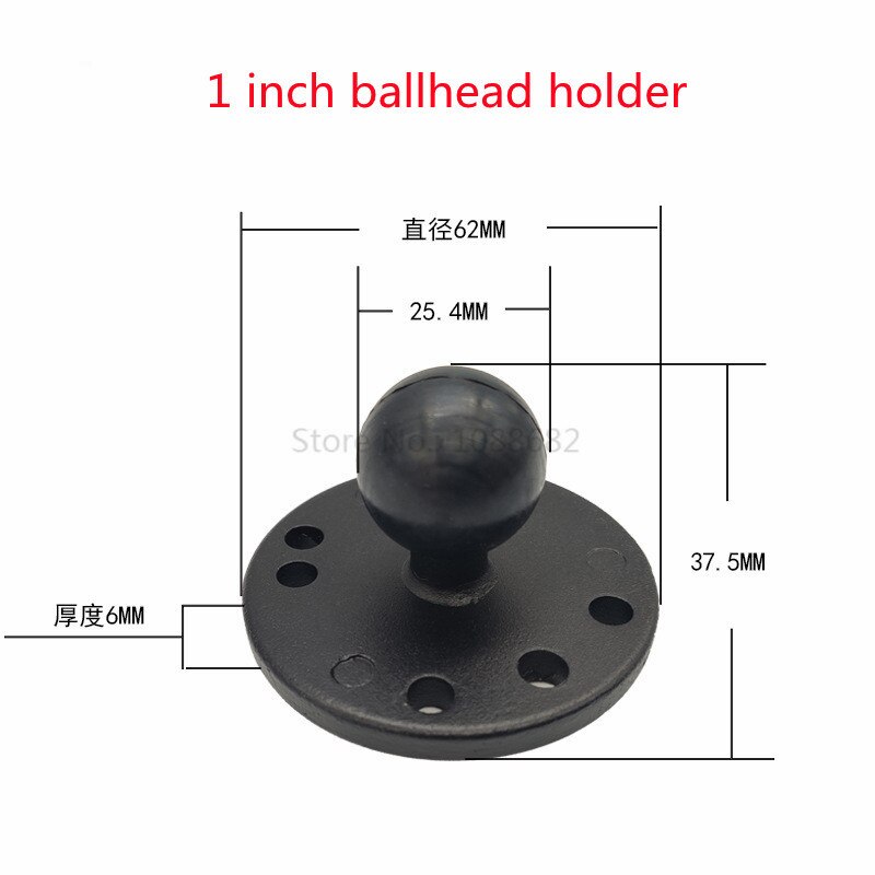 Jadkinsta Motorcycle Handlebar Brake Clutch Control Base Combo U Bolt Mount with 1 inch Rubber Ball Mount for Gopro Cam: Round base type