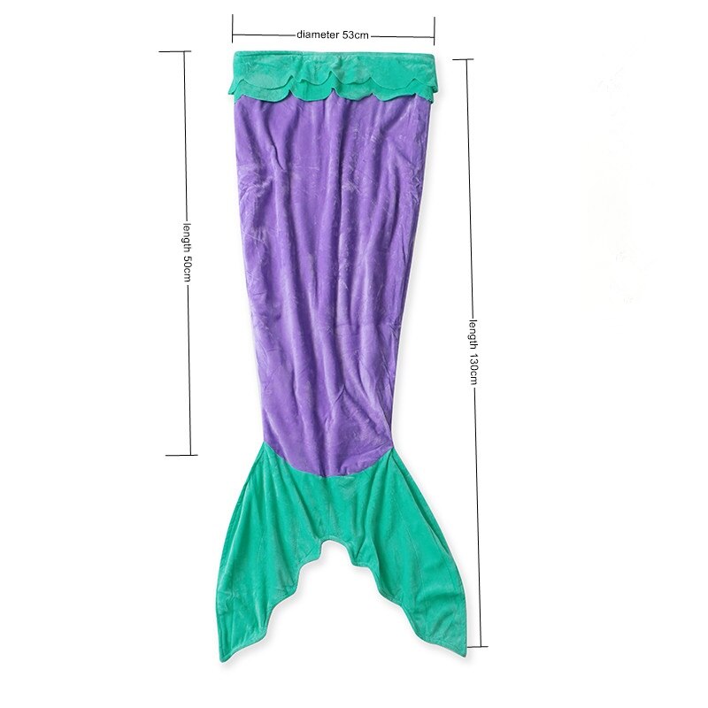 Roze Blauw Paars Slaapzak Deken Gooi Mermaid Vissenstaart Deken Voor Volwassen Childern Super Zachte Dubbele Lagen Kerstcadeau: green purple