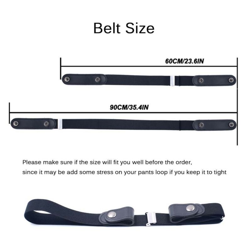 Trend Men Women's Buckle-Free Elastic Invisible Belts Jeans Trousers Casual Clothes Accessories Simple Waistband
