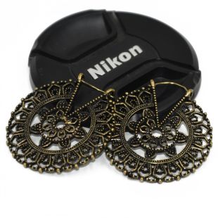 Showlove-2Pcs Brass Ear Weight Different Style IIndia Tribal Ear Taper Expander Plugs Piercing Gauge Earrings Body Jewelry: E
