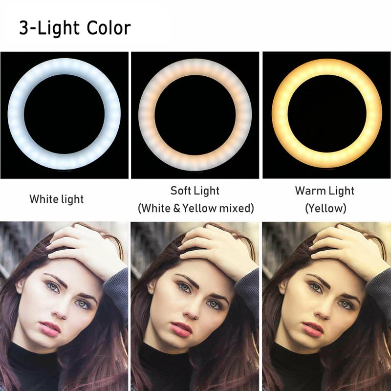 LED Ring Light With Stand Dimmable 5500K Lamp Portable USB Powered Ring Lights For Live broadcast Makeup Photography