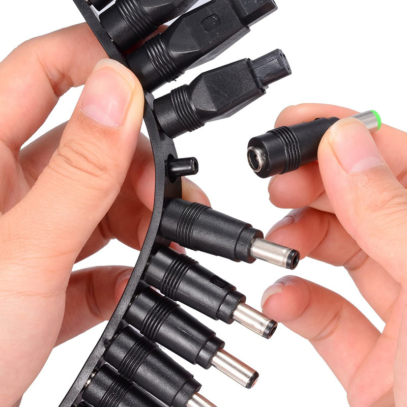 34 pieces universal 5,5mm x 2,1mm dc adapter plug adapter multifunctional all computer mains plug socket kit connection kit