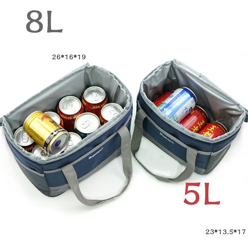 5L/8L Portatile di Oxford impermeabile sacchetto più freddo di picnic termica isolato borsa del ghiaccio fresco termo cibo fresco lattine scatola di pranzo totes