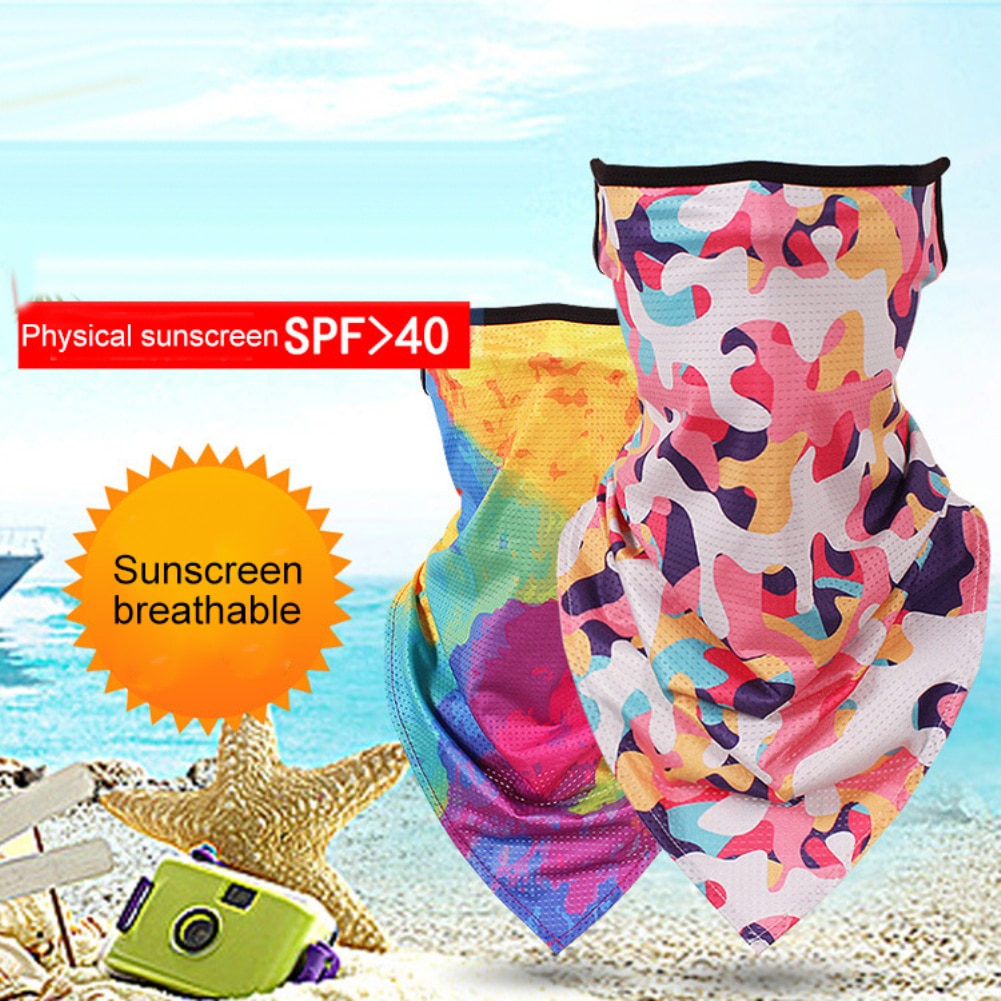 Spandex Flame Teeth Print Breathable Dust Proof Anti UV Face Cover Bandana Neck Gaiter