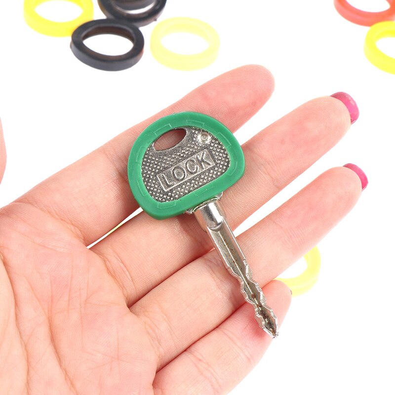 50 Uds colores brillantes de silicona suave hueco Multi Color de goma suave llaves cerraduras de cubiertas para llave Topper llavero funda elástica redonda