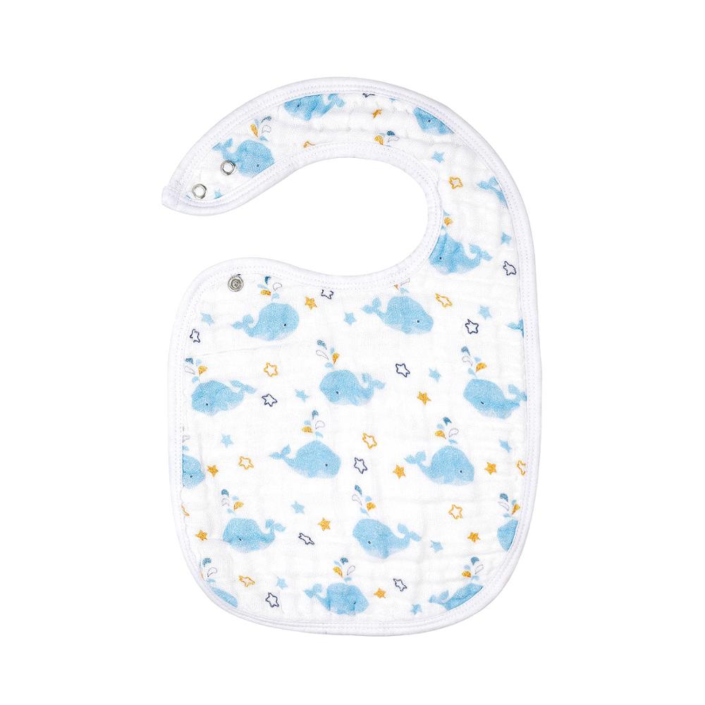 100% Cotton Muslin Bibs 3 Layer Burp Cloth Super Soft & Absorbent for Infants, Newborns and Toddlers, Adjustable Bibs with Snaps: WS0004