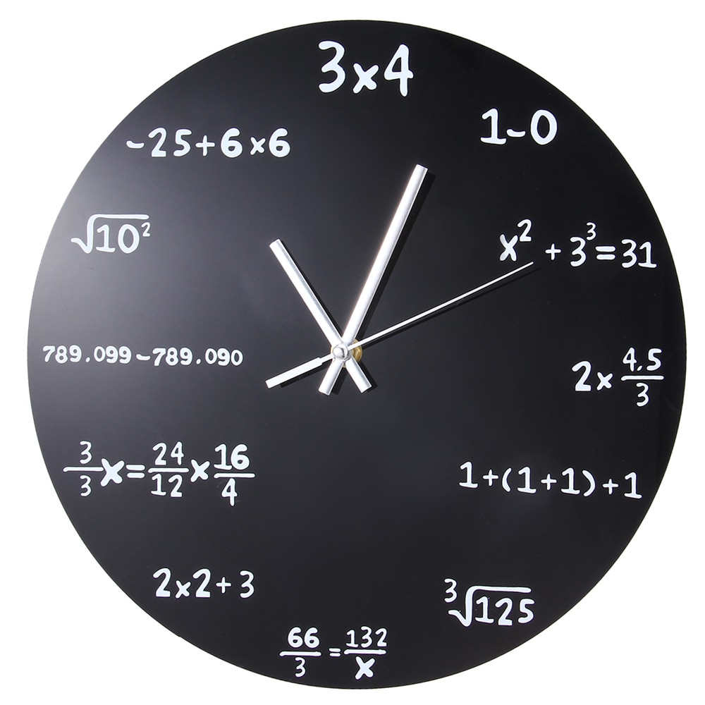 Large Wall Clock Mathematics Blackboard Pop Quiz Clock Modern Big Wall Watches For Living Room Wall Decor