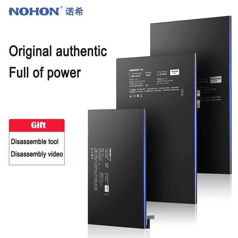 NOHON Battery For Apple iPad Mini 2 3 A1489 A1490 A1491 A1599 Mini2 Mini3 6471mAh Replacement Lithium Polymer Bateria Free Tools
