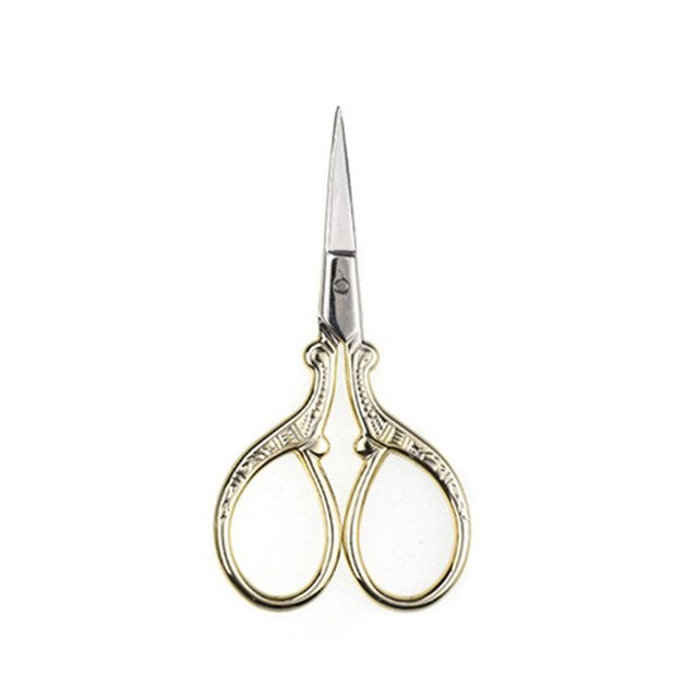 Small Tailor Scissors Cross Stitch Sewing Tools Home Paper-cut Scissors Sharp Shears Women Silver Handcraft Sewing Accessories: 1-gold