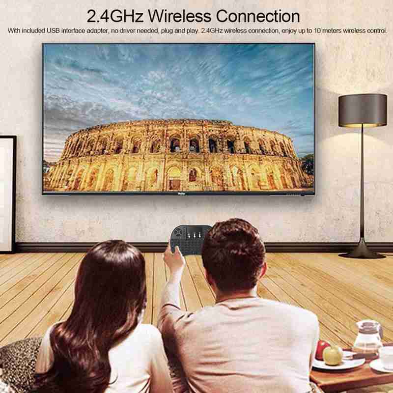 I8 Mini Backlit Draadloos Toetsenbord 2.4Ghz Wireless Touch Computer Toetsenbord Afstandsbediening Wit Zwart Toetsenbord