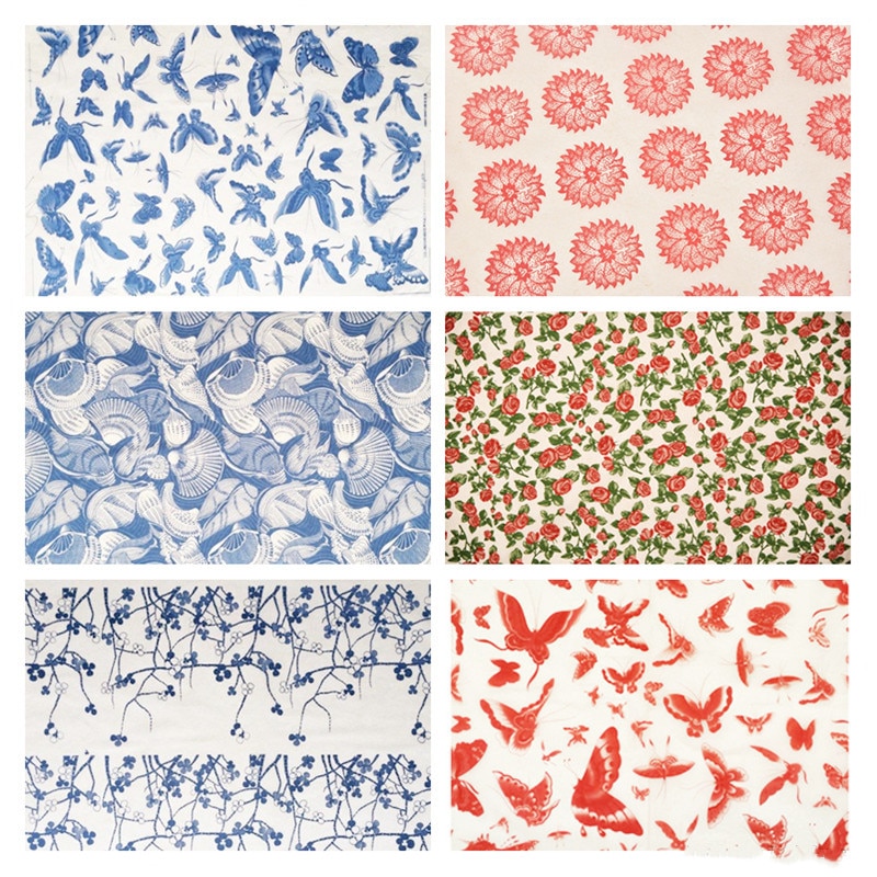 Papel de flores de colores para decoración de cerámica, papel de transferencia de alta temperatura para cerámica polimérica, DIY, 1 ud.