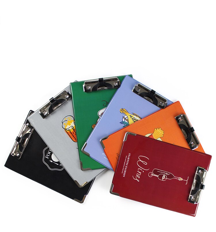 Hotel Restaurnt Clip Folder, A5 size Clipboard with metal corner protector