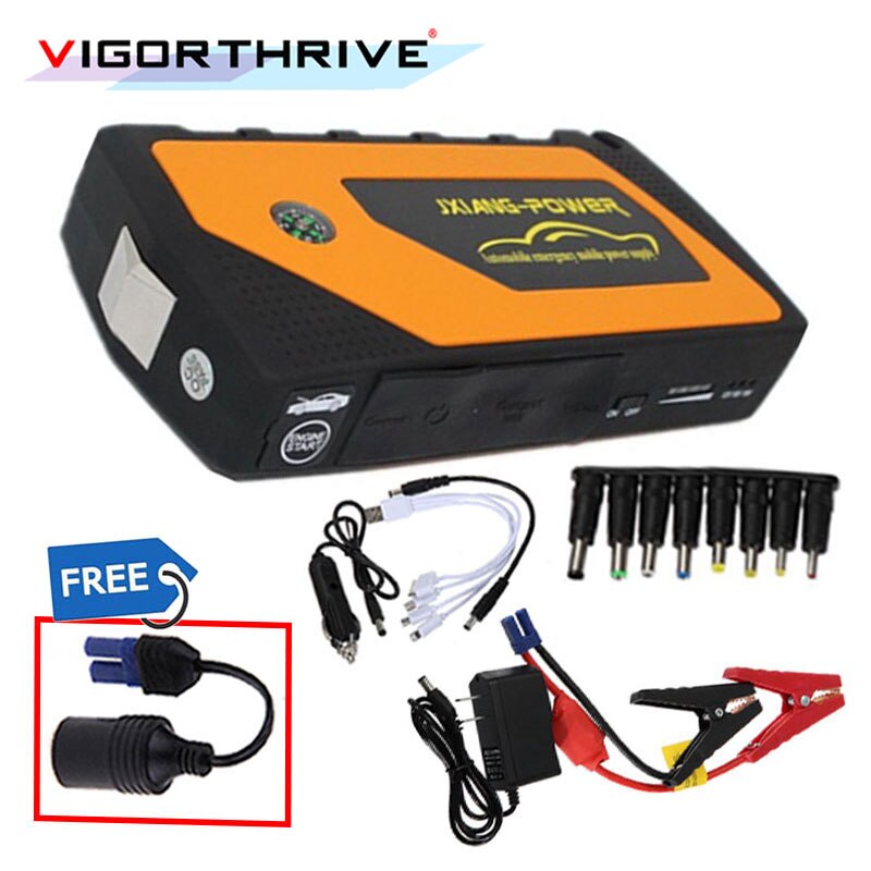 Batteri booster 12v multifunktionsbil jump starter nødstart enhed power bank billader til bil output bærbar