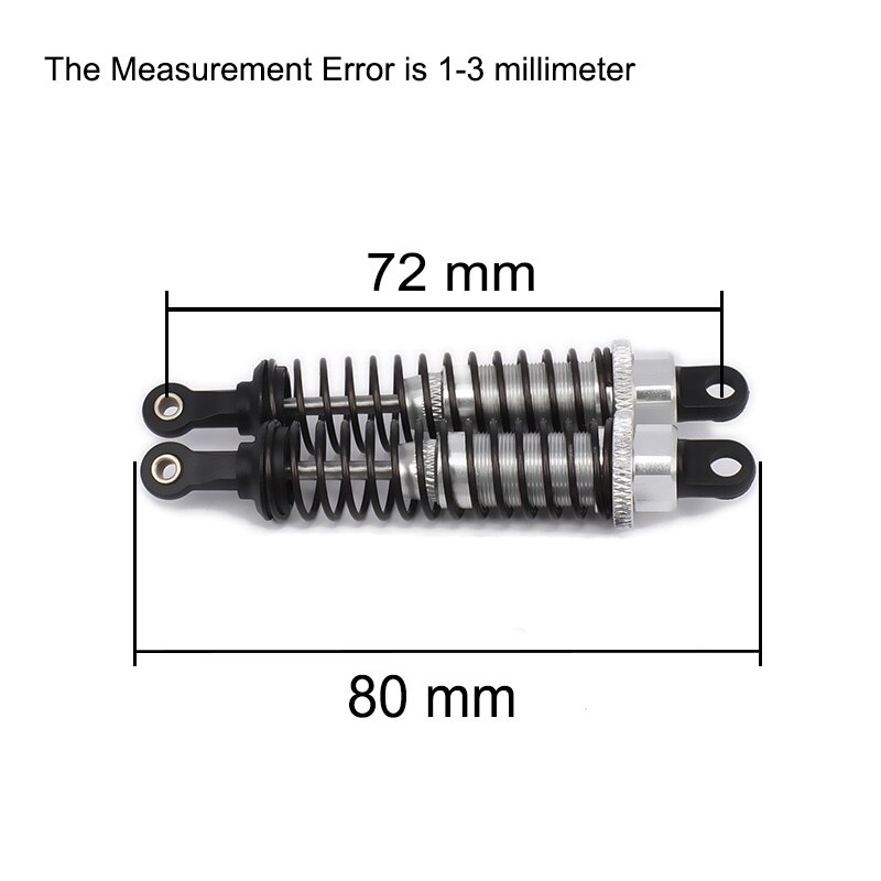 RCAWD Adjustable 80mm Alloy Aluminum Shock Absorber Damper For Rc Car 1/16 Traxxas Buggy Truck Hpi Hsp Losi Axial Tamiya Redcat