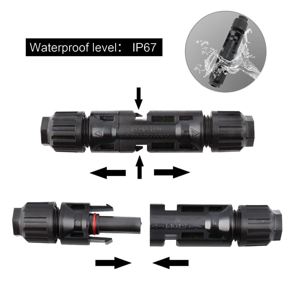 20 Pairs Solar Connector Male and Female Solar Panel Connector for Solar Cable Suitable Cable Cross Sections 2.5mm2~6.0mm2 IP67