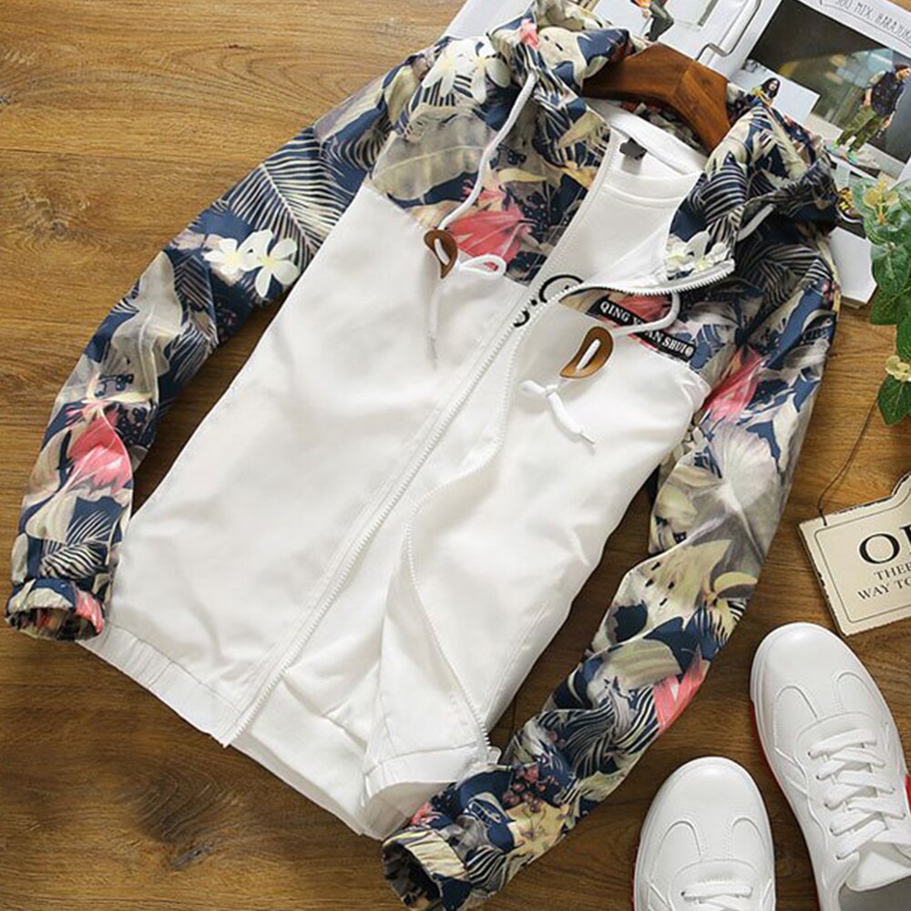 Imprimé fleuri automne femmes Bomber veste coupe-vent casual fermeture éclair femmes vestes à capuche en vrac léger Kurtki Damskie