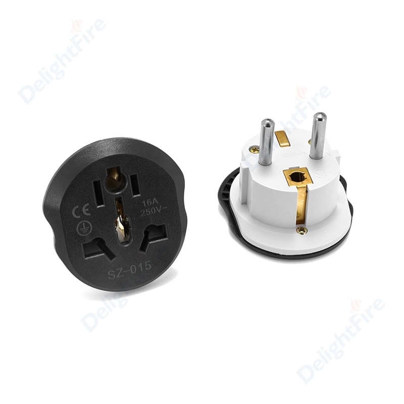 Eu Plug Adapter Universal Travel Adapter 16A 250V Eu Converter Socket Au Us Uk Cn Naar Eu Stopcontact ac Ce: gray