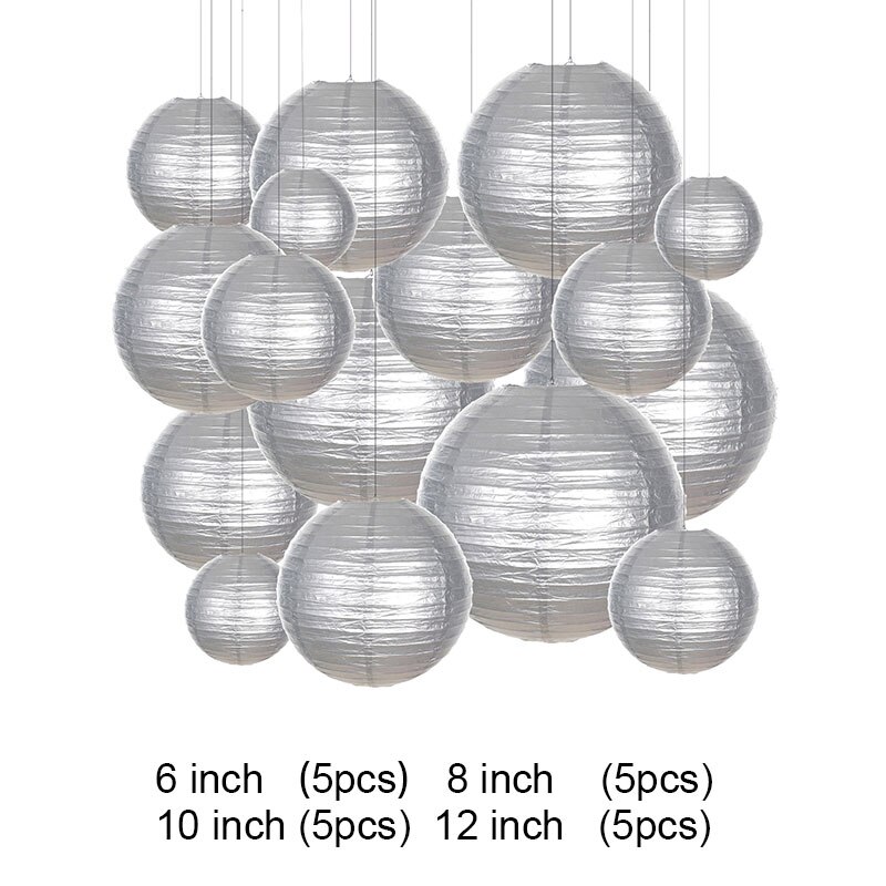 lanterne chinoise lanterne decoration mariage boule chinoise papier décoration mariage Lanternes rondes colorées en papier, 20 pièces, décorations du nouvel an chinois, décor d&#39;anniversaire et de mariage: silver
