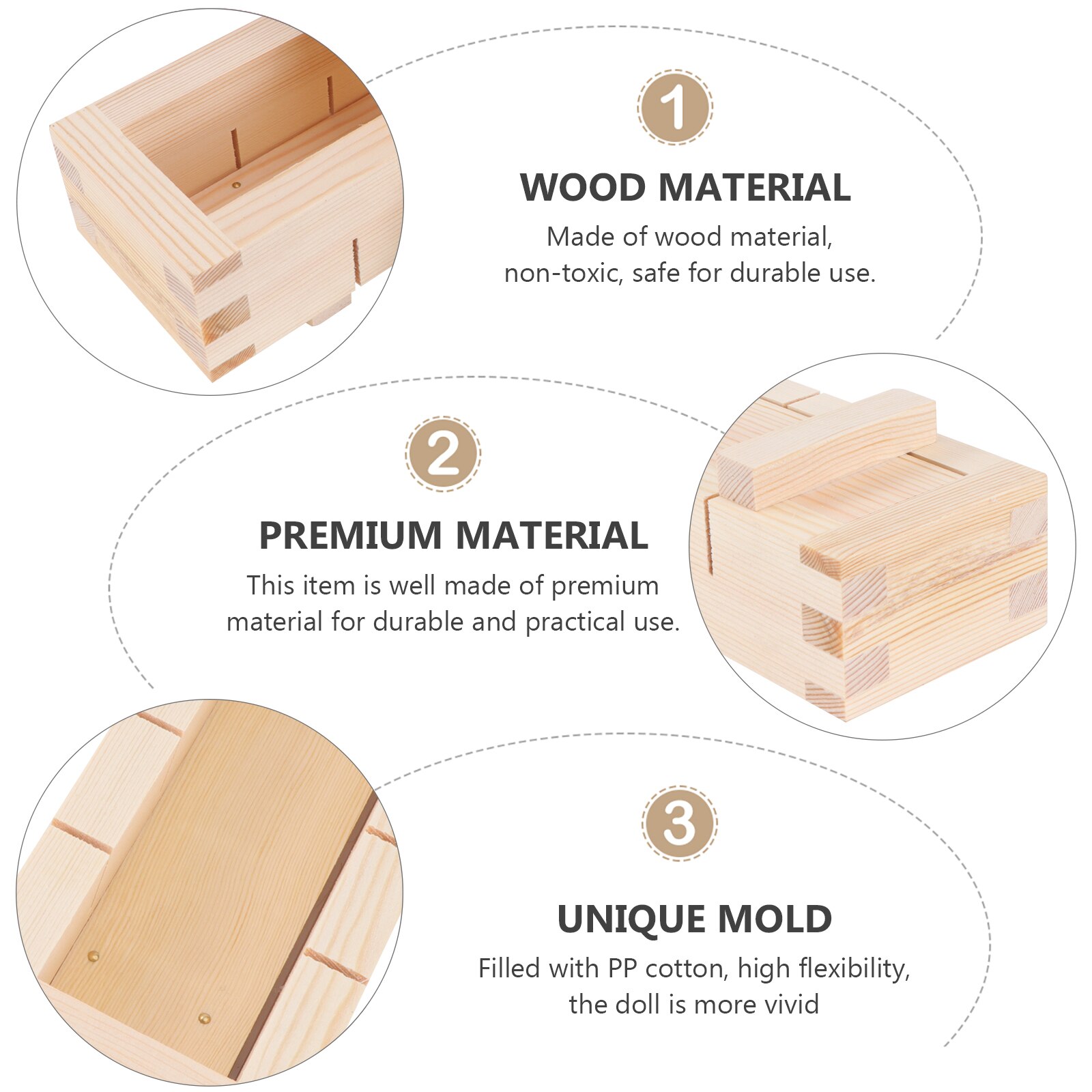 Wooden Rectangular Sushi Press Mold Box Sushi Making Kit DIY Sushi Rice Roller Molds Sushi Kitchen Making Tools (As Shown)