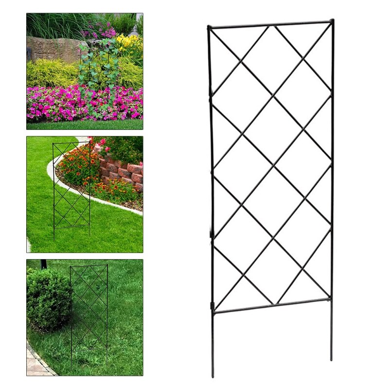 Treillis de fil métallique noir, plantes de jardin, vignes, treillis d'escalade, panneaux de treillis, clôtures décoratives, cadre de Support de fleurs