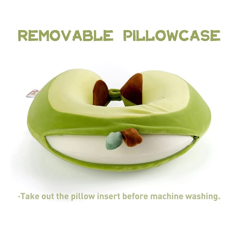 Neck Support For Aircraft Pillow Chin, Head Tilt Memory Foam Insertion, Removable Washable Plush Cover, Neck Closure