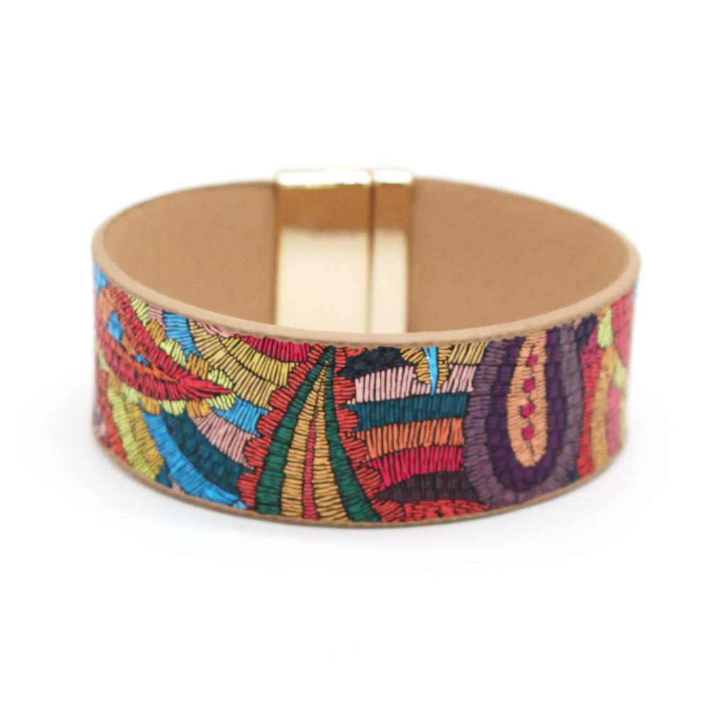 etnische wrap lederen armband ketting touw bliksem hartslag armband voor vrouwen mode-sieraden: Hot Stamping