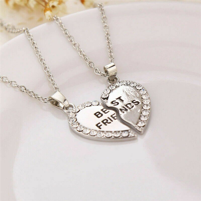 Vrouwen Meisje Mode Ketting Beste Vrienden Bff Vriendschap Hart Strass Hangers Charm Ketting Sieraden