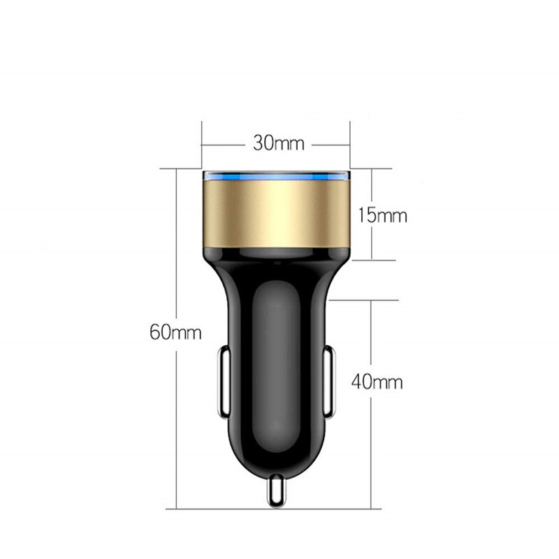 Caricabatteria per Auto Usb a 2 porte caricabatterie per accendisigari Display caricabatteria per IPhone Ipad Samsung Xiaomi Huawei Fast Auto Laadstation