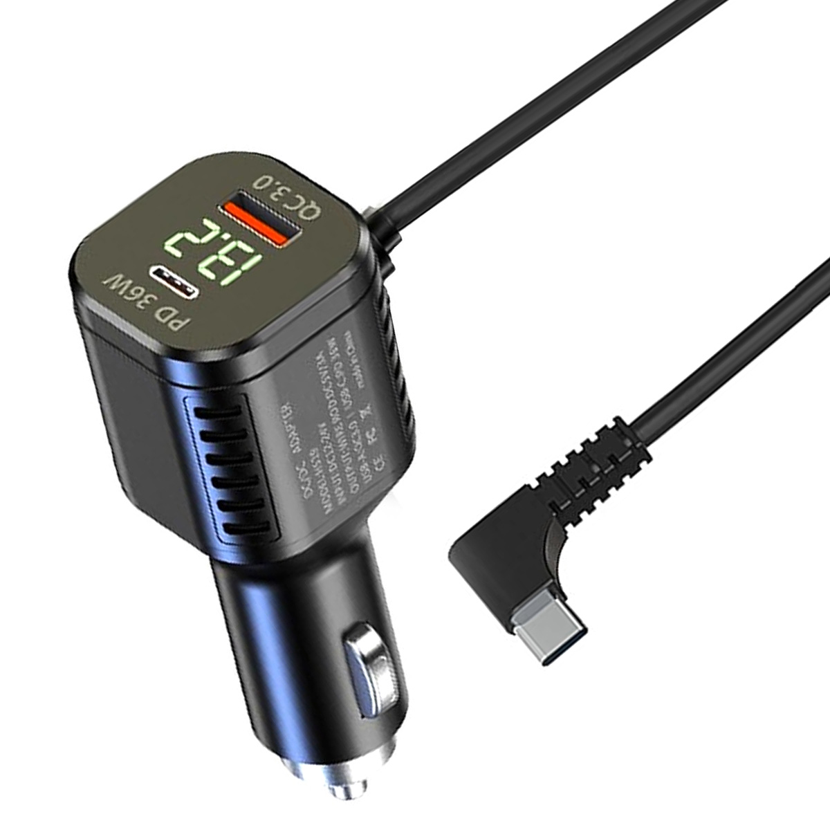 3m type c dashcamkabels, 5v snellaadkabels 2a usb-c voedingskabels voor auto-dvr-camera's, gps-recorders, lange kabeladapter, oplader