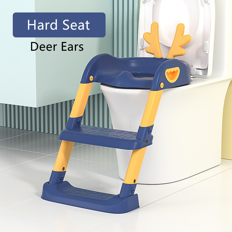 Kinderen Wc Trap-Stijl Jongens Meisjes Baby Ladder Vouwen Pot Met Kussen Kids Huishoudelijke Potje Urinoir Verstelbare Stap kruk: Blue Hard Seat C