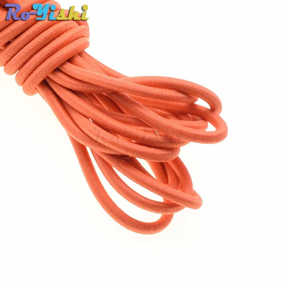 10 yards/pak kleurrijke diameter 3mm elastische touw bungee schokkoord rekkoord voor doe-het-zelf sieraden maken buitenachtergrond: Oranje