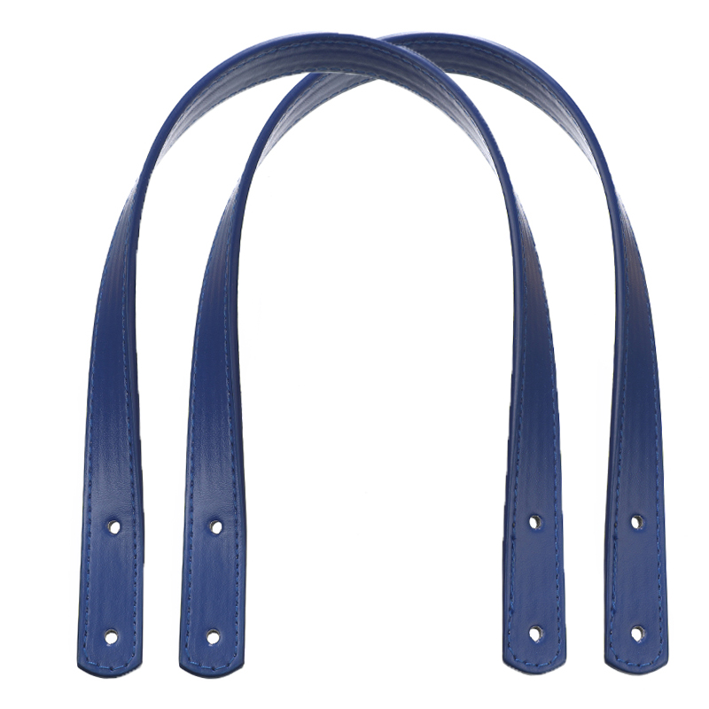 Asas de Pu para bolsos de mujer, accesorios desmontables para bolsos, correa para bolso de hombro DIY con remaches plateados, 2 uds.: Azul
