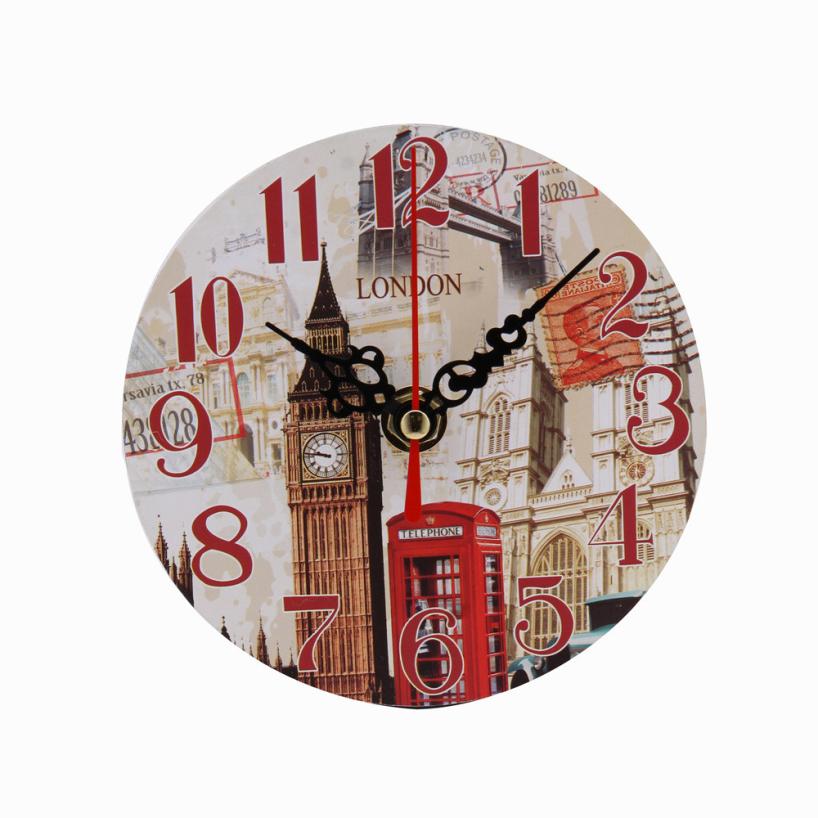 DIY wall acrylic clock Vintage Style Non-Ticking Antique Wood Wall Clock for Home Kitchen Decor clock on the wall x30523: w