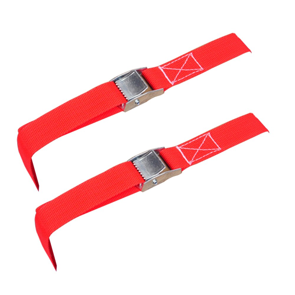 2pcs Zinc Alloy Ratchet Belt Tie Down Strap Strong Lashing Truck Car Cargo Bike Luggage Tension Rope Multifunctional With Buckle: Red 1m