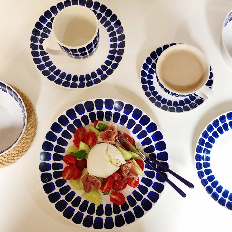 Breakfast Salad Bowl Pasta Dinner Plates European Afternoon Tea Milk Mugs Coffee Cups with Dessert Dishes Home Ceramic Tableware